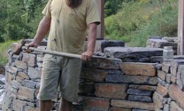 Justin's masonry wall using no mortar and hand tools