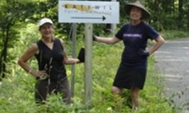 Lynn, Kathy putting in Katywil signs
