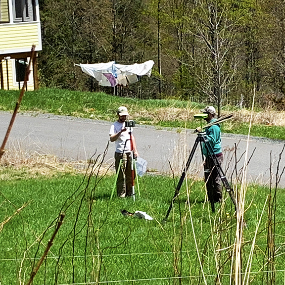 Tim and Nile are surveying all of the lots at Stowe Farm Community, as we prepare the final 3 lots to be sold