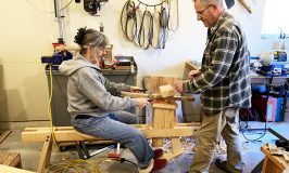 Learning to use David's wood carving mule